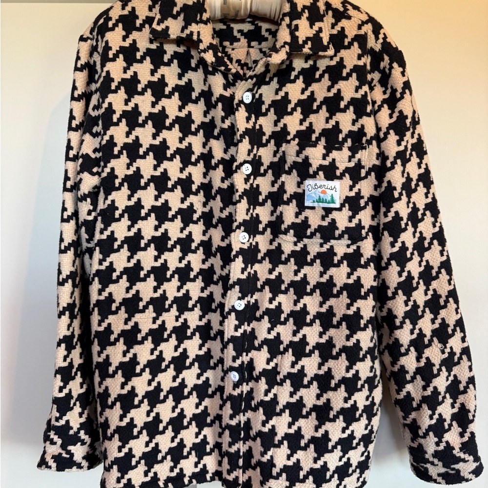Black and Cream Houndstooth Blazer Jacket